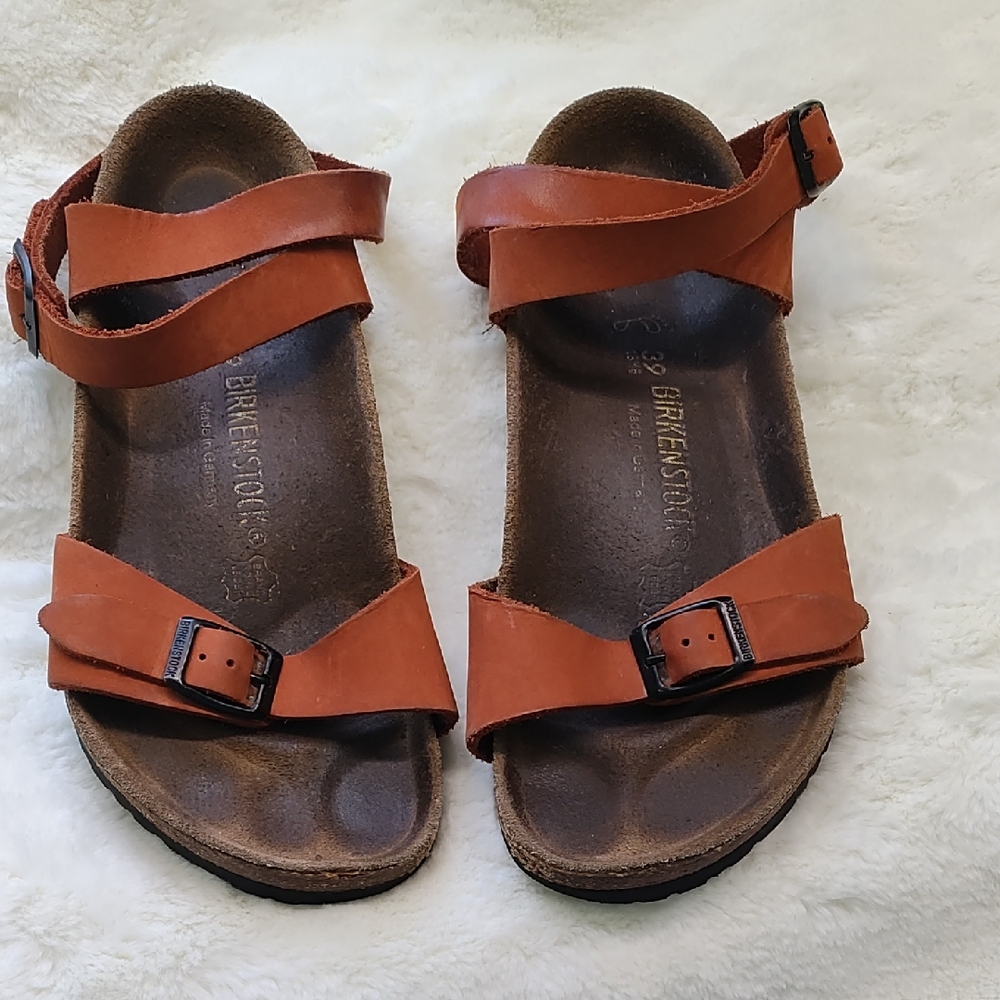Birkenstock Rust Leather Sandals